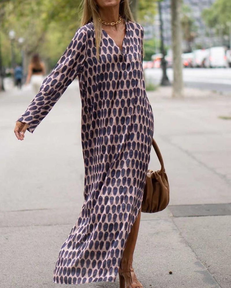 Jana | Maxi jurk elegant met ovale print