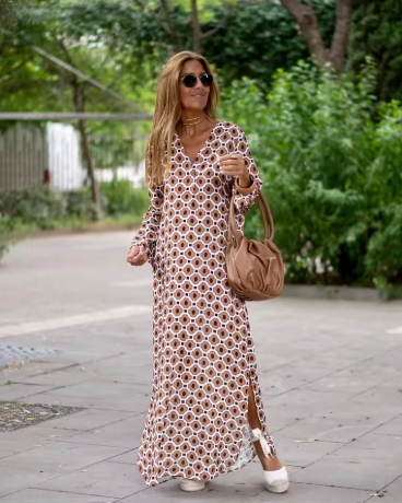 Jana | Maxi jurk elegant met ovale print